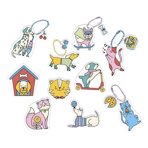 10 Décos en plastique fou à créer Chiens et Chats Les Ateliers du Calme - Janod