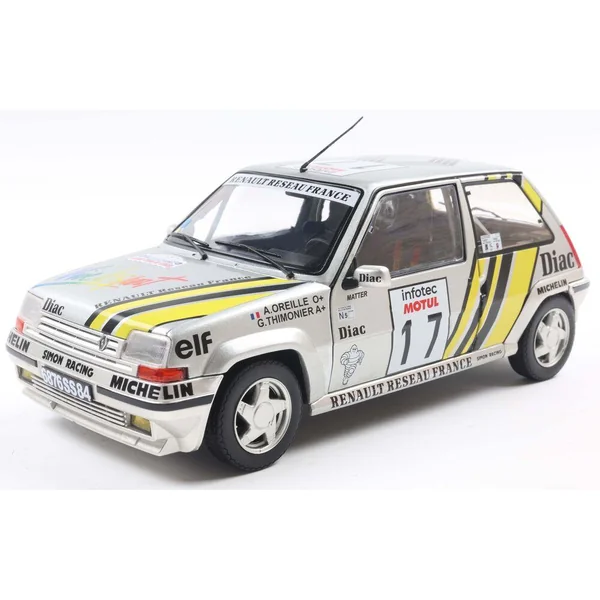 1/18 RENAULT 5 GT TURBO MK2 SILVER #17 A.OREILLE TOUR DE CORSE 1989