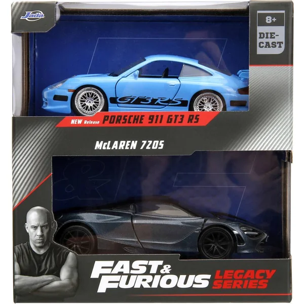1/32 FAST AND FURIOUS - PACK TWIN 2 VOITURES PORSCHE 911 GT3 RS ET MCLAREN 720S