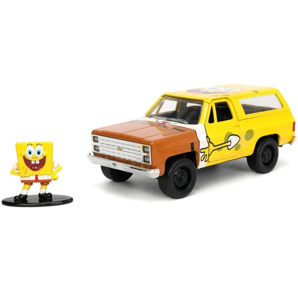1/32 VOITURE - CHEVROLET K5 BLAZER W-SPONGEBOB FIGURE BI-COLOR HOLLYWOOD RIDES 1980