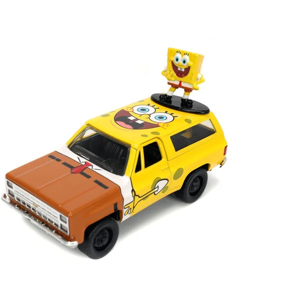 1/32 VOITURE - CHEVROLET K5 BLAZER W-SPONGEBOB FIGURE BI-COLOR HOLLYWOOD RIDES 1980