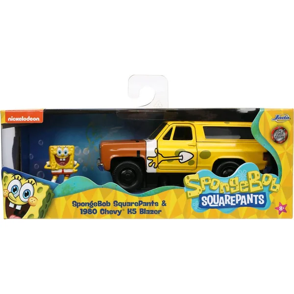 1/32 VOITURE - CHEVROLET K5 BLAZER W-SPONGEBOB FIGURE BI-COLOR HOLLYWOOD RIDES 1980