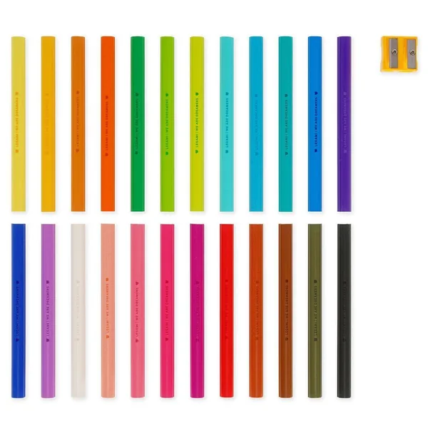 24 CRAYONS COULEUR TAILLE-CRAY - TEDDY FRIENDS - TEDDY BEAR