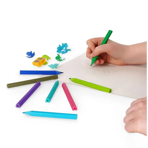 24 CRAYONS COULEUR TAILLE-CRAY - TEDDY FRIENDS - TEDDY BEAR