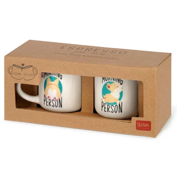 2 COFFEE MUGS - ESPRESSO FOR TWO - CORGI