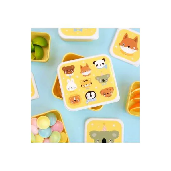 4 boites à goûter Amis des animaux - A Little Lovely Company - Accessoire enfant