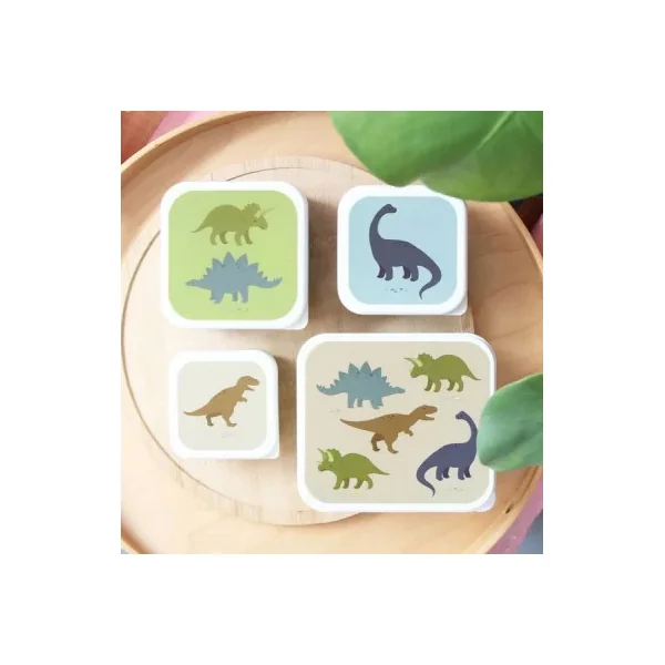 4 boites à goûter Dinosaures - A Little Lovely Company - Lunch box