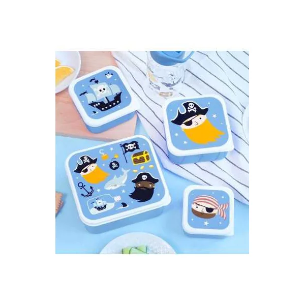 4 boites à goûter Pirates - A Little Lovely Company - Accessoire enfant