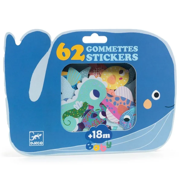 62 gommettes stickers Animaux de la mer - Djeco
