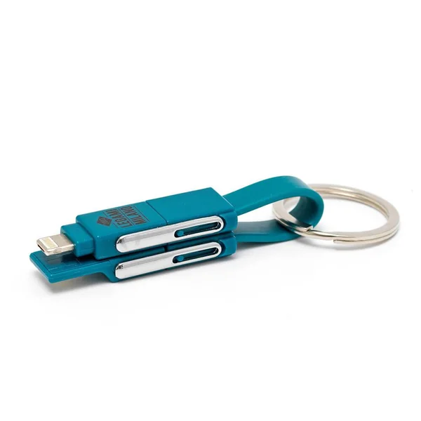 6-IN-1 KEYCHAIN CHARGING CABLE - 6 IN 1 KEYCHAIN CHARGING CABLE - PETROL BLUE