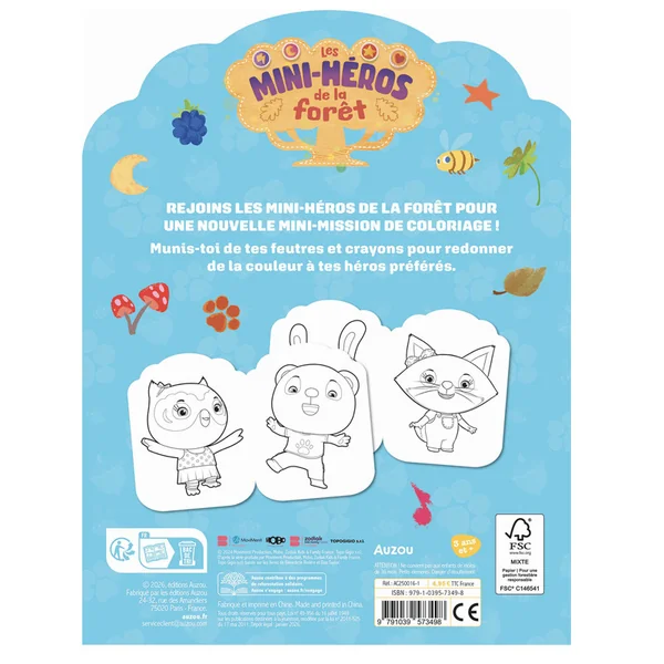 Album Mini-héros de la forêt : 30 super coloriages - Auzou