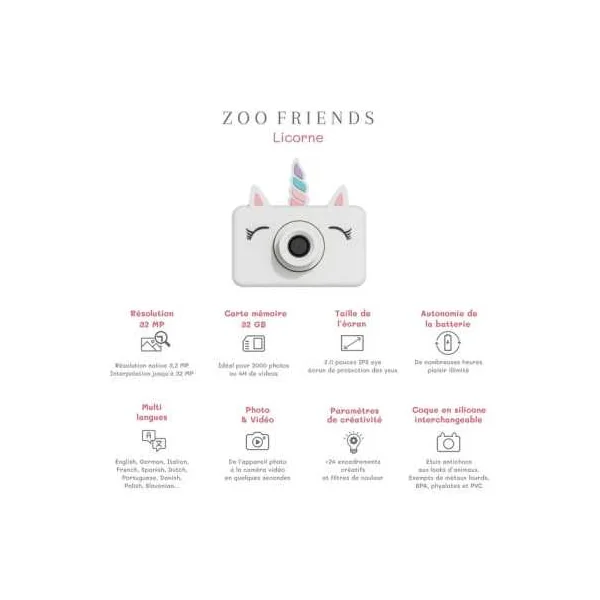 Appareil Photo Numérique Licorne | The Zoofamily | Cadeau 3-10 ans