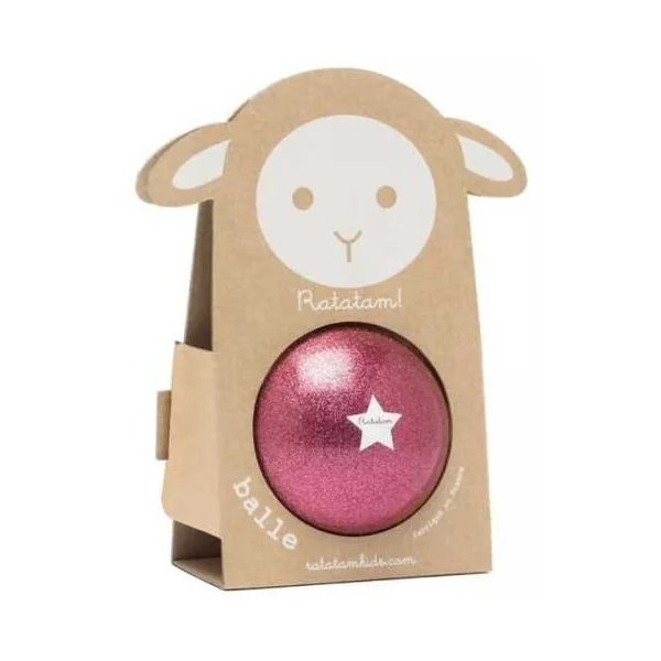Ballon pailleté 10 cm Rose - Ratatam - Balle enfant - De 1 à 4 ans