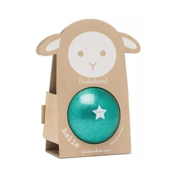 Ballon pailleté 10 cm Vert - Ratatam - Balle enfant - De 1 à 4 ans