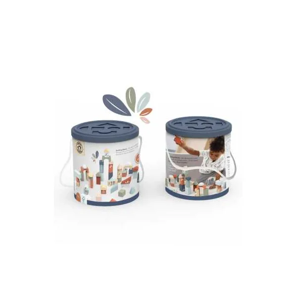 Baril de 50 Cubes en Bois Speedy Monkey - Jeu de Construction