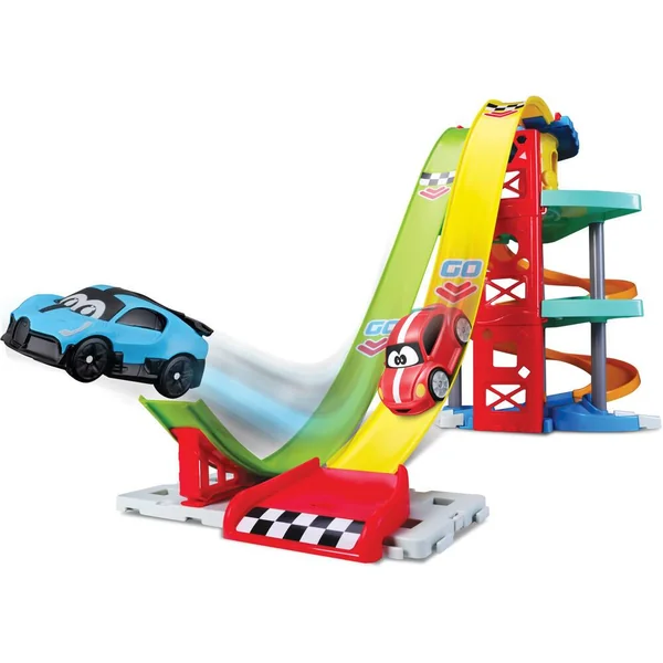 BB JUNIOR - TOUR 4 NIVEAUX ET 2 PISTES AVEC 2 VEHICULES