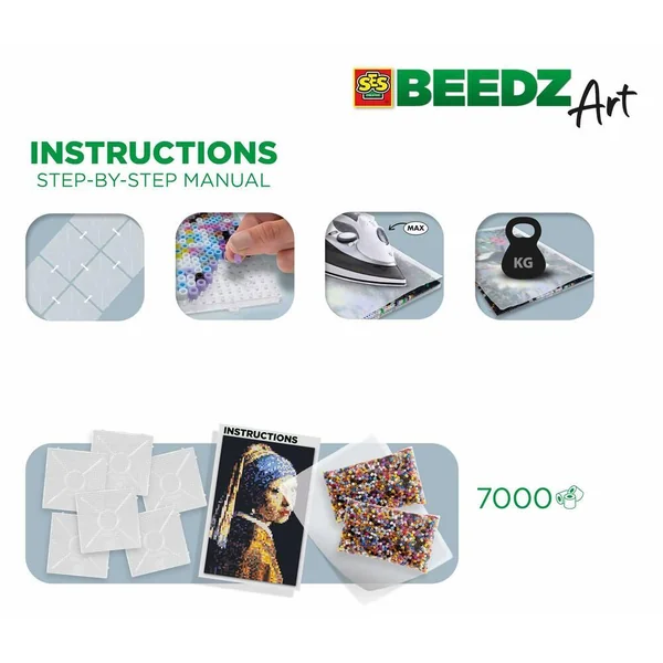 BEEDZ ART - VERMEER - LA JEUNE FILLE A LA PERLE - PERLES A REPASSER