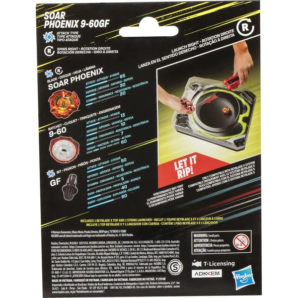 BEYBLADE X - LANCEUR A CORDE DELUXE SOAR PHOENIX 9-60GF