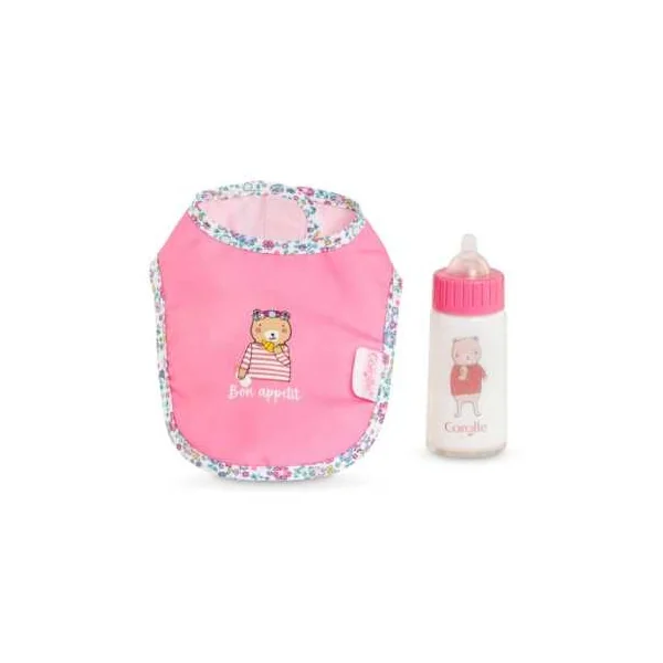 Biberon Magique et Bavoir Corolle - Pour poupon 36 à 42 cm - Dès 18 mois