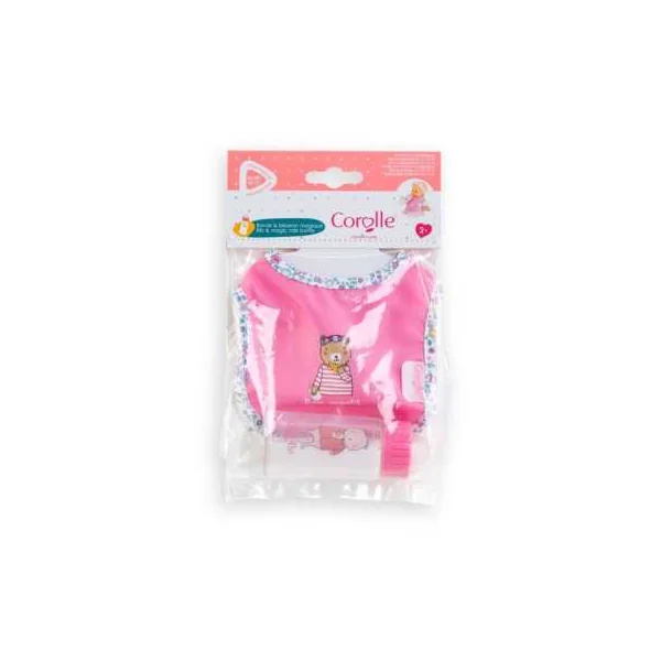 Biberon Magique et Bavoir Corolle - Pour poupon 36 à 42 cm - Dès 18 mois