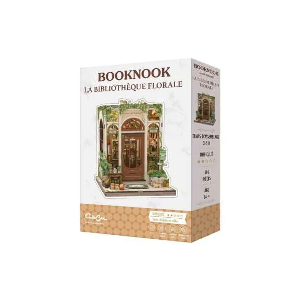 Book Nook La Bibliothèque Florale - Cutebee - Maquette et Kit DIY 14+