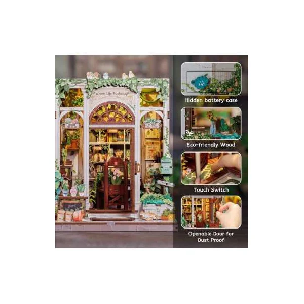 Book Nook La Bibliothèque Florale - Cutebee - Maquette et Kit DIY 14+