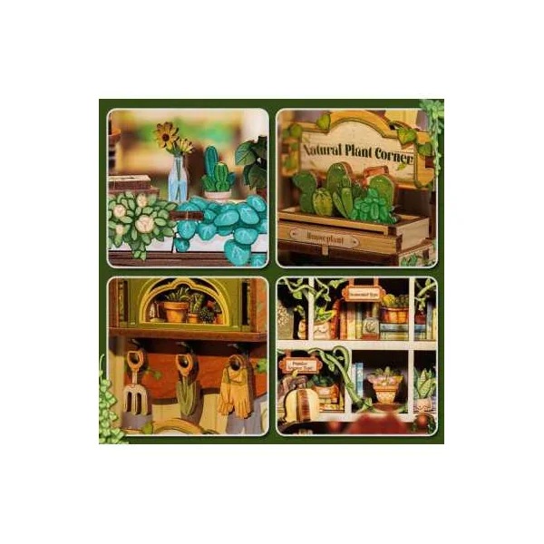 Book Nook La Bibliothèque Florale - Cutebee - Maquette et Kit DIY 14+