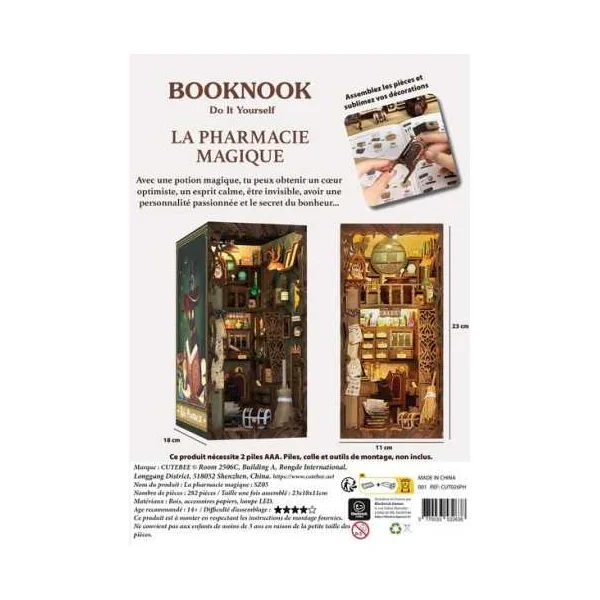 Book Nook La Pharmacie Magique - Cutebee - Maquette et Kit DIY 14+