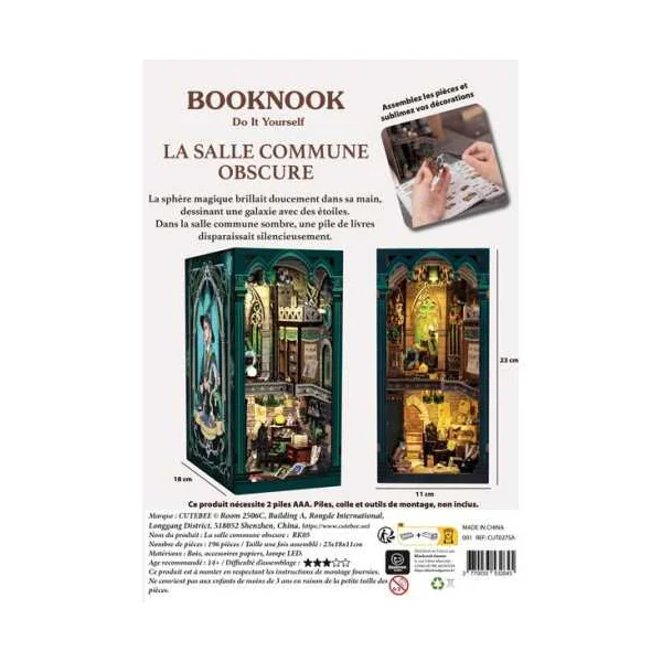 Book Nook La Salle Commune Obscure - Cutebee - Maquette et Kit DIY 14+