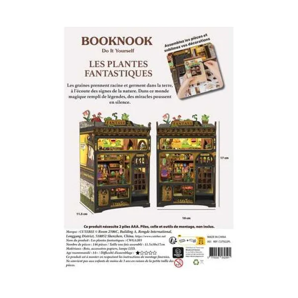 Book Nook Les Plantes Fantastiques - Cutebee - Maquette et Kit DIY 14+