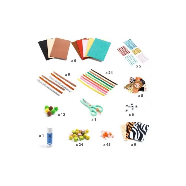 Boîte à créer Animaux de la jungle - Djeco - Loisirs créatifs enfants