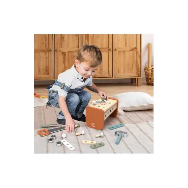 Boîte à Outils Établi en Bois Speedy Monkey | Jeu de Bricolage 3 ans