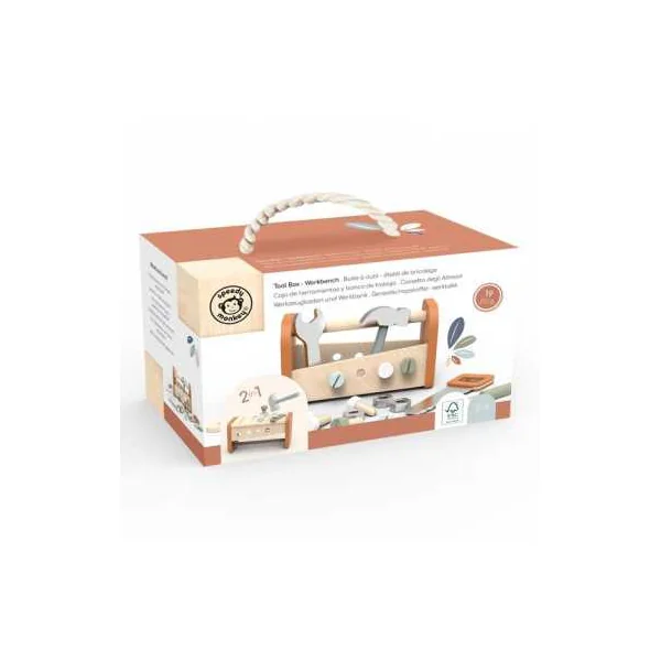 Boîte à Outils Établi en Bois Speedy Monkey | Jeu de Bricolage 3 ans