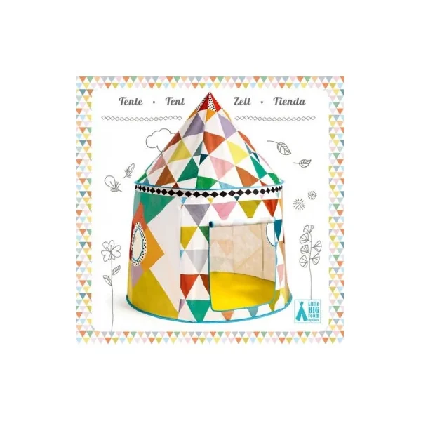 Cabane Multicolore Djeco : Tente de Jeu Enfant Design & Graphique