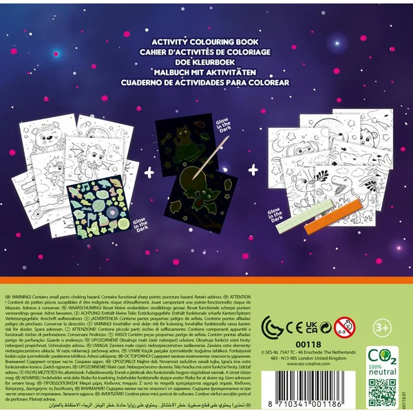 CAHIER D’ACTIVITES DE COLORIAGE PHOSPHORESCENT 3 EN 1