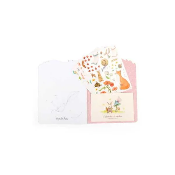 Cahier de coloriage et stickers Les Rosalies - Moulin Roty