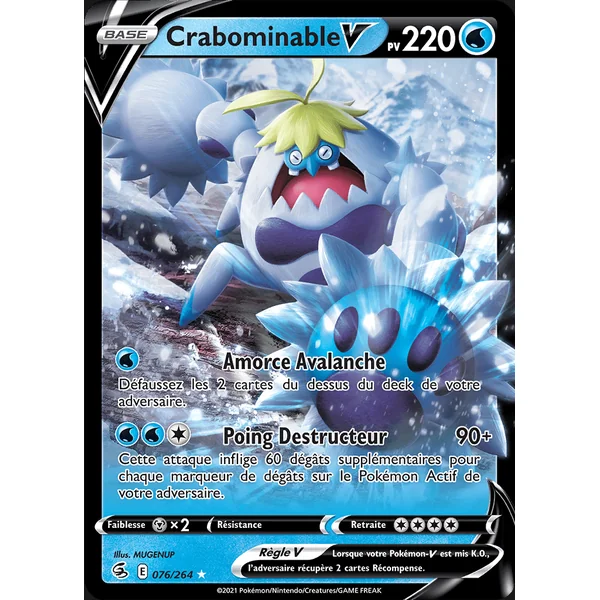 Carte Pokémon Crabominable V 076/264 – EB Poing de Fusion