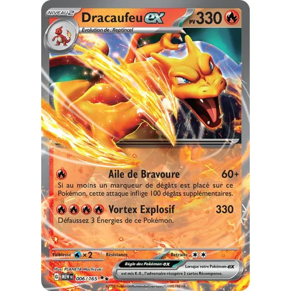Carte Pokémon Dracaufeu ex 006/165 – Pokémon 151
