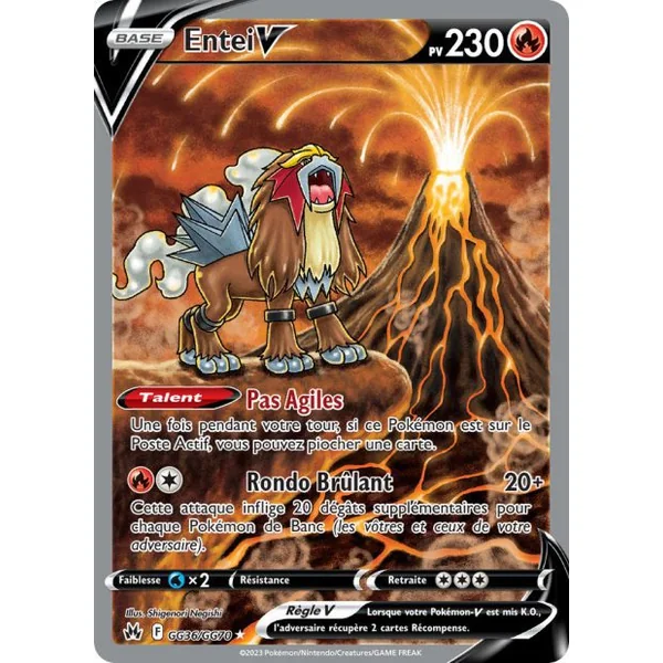Carte Pokémon Entei V GG36/GG70 – Zénith Suprême