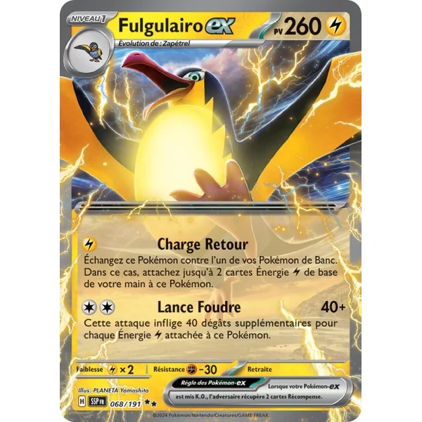 Carte Pokémon Fulgulairo ex 068/191 – EV Étincelles Déferlantes