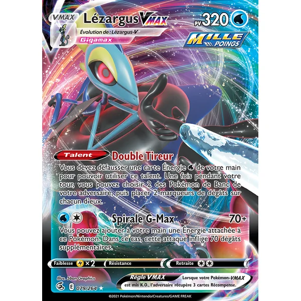 Carte Pokémon Lézargus VMAX 079/264 – EB Poing de Fusion