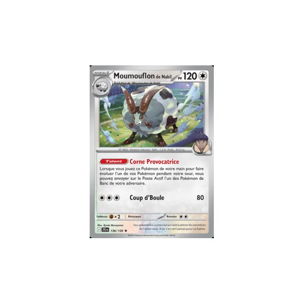 Carte Pokémon Moumouflon de Nabil 136/159 – EV Aventures Ensemble