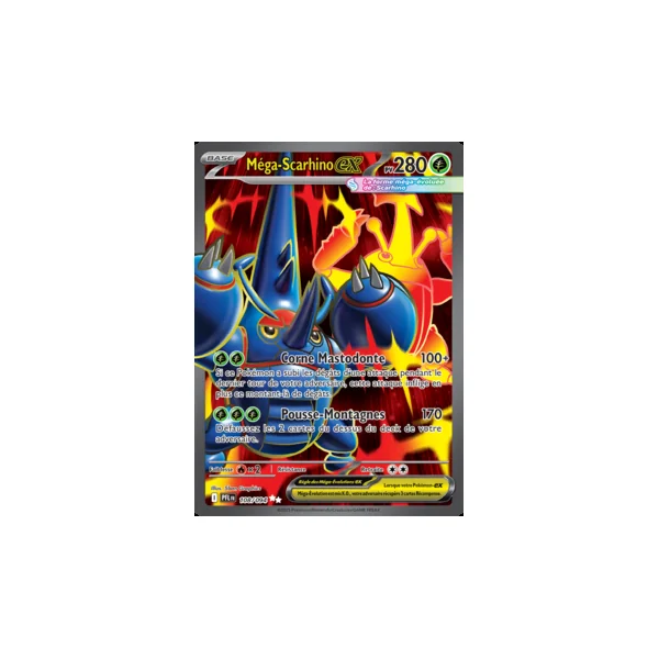 Carte Pokémon Méga-Scarhino ex 108/094 – Méga-Évolution Flammes Fantasmagoriques
