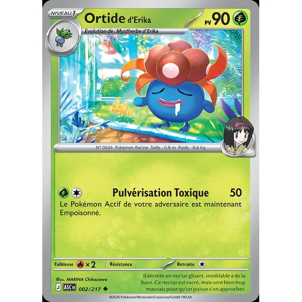 Carte Pokémon Ortide d’Erika 002/217 – Méga-Évolution Héros Transcendants
