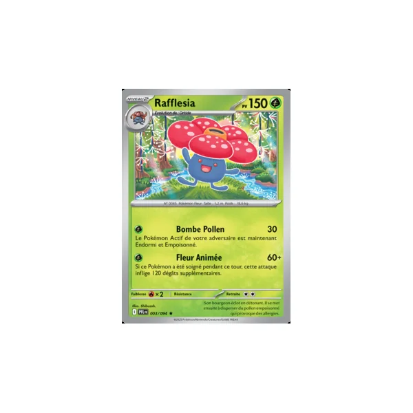 Carte Pokémon Rafflesia 003/094 – Méga-Évolution Flammes Fantasmagoriques