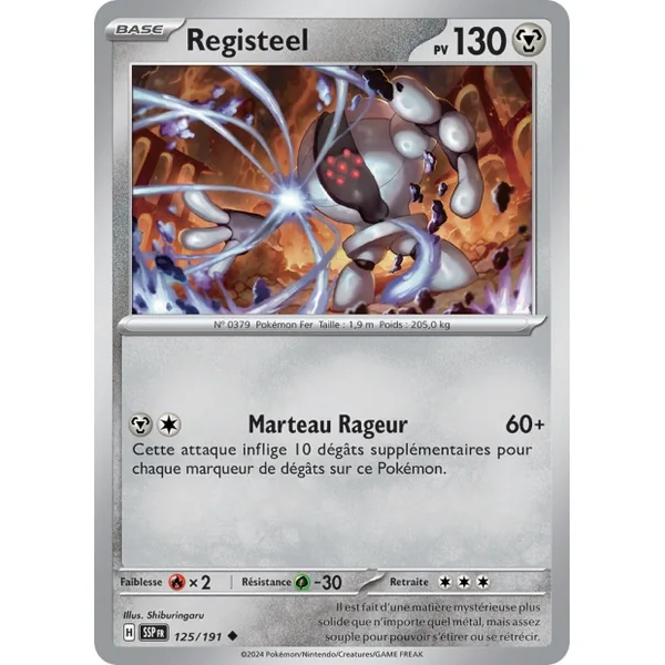 Carte Pokémon Registeel 125/191 – EV Étincelles Déferlantes