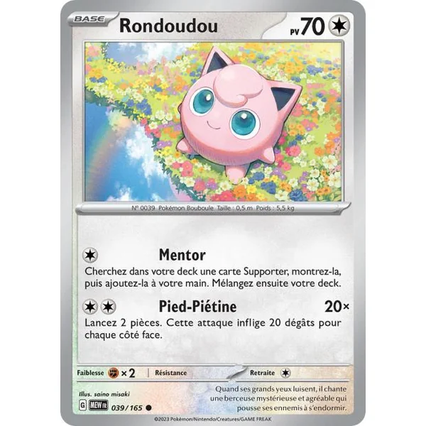 Carte Pokémon Rondoudou 039/165 – Pokémon 151