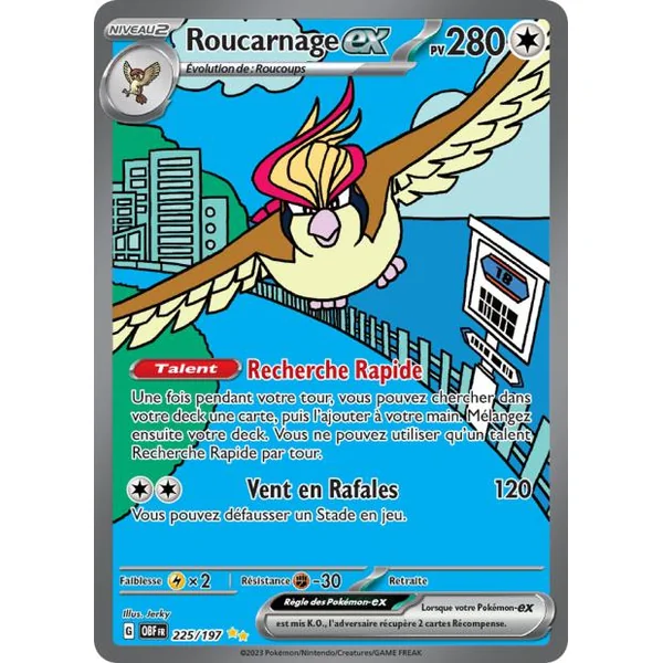 Carte Pokémon Roucarnage ex 225/197 – EV Flammes Obsidiennes