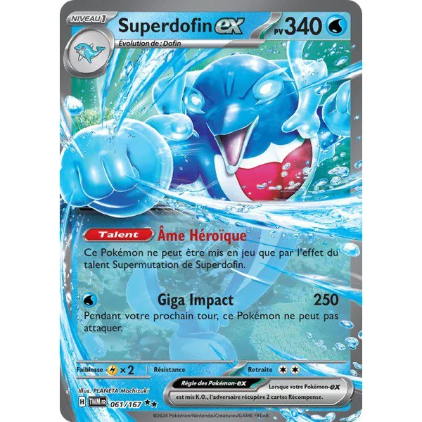 Carte Pokémon Superdofin ex 061/167 – EV Mascarade Crépusculaire