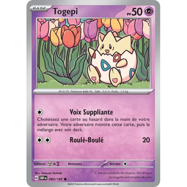 Carte Pokémon Togepi 083/197 – EV Flammes Obsidiennes